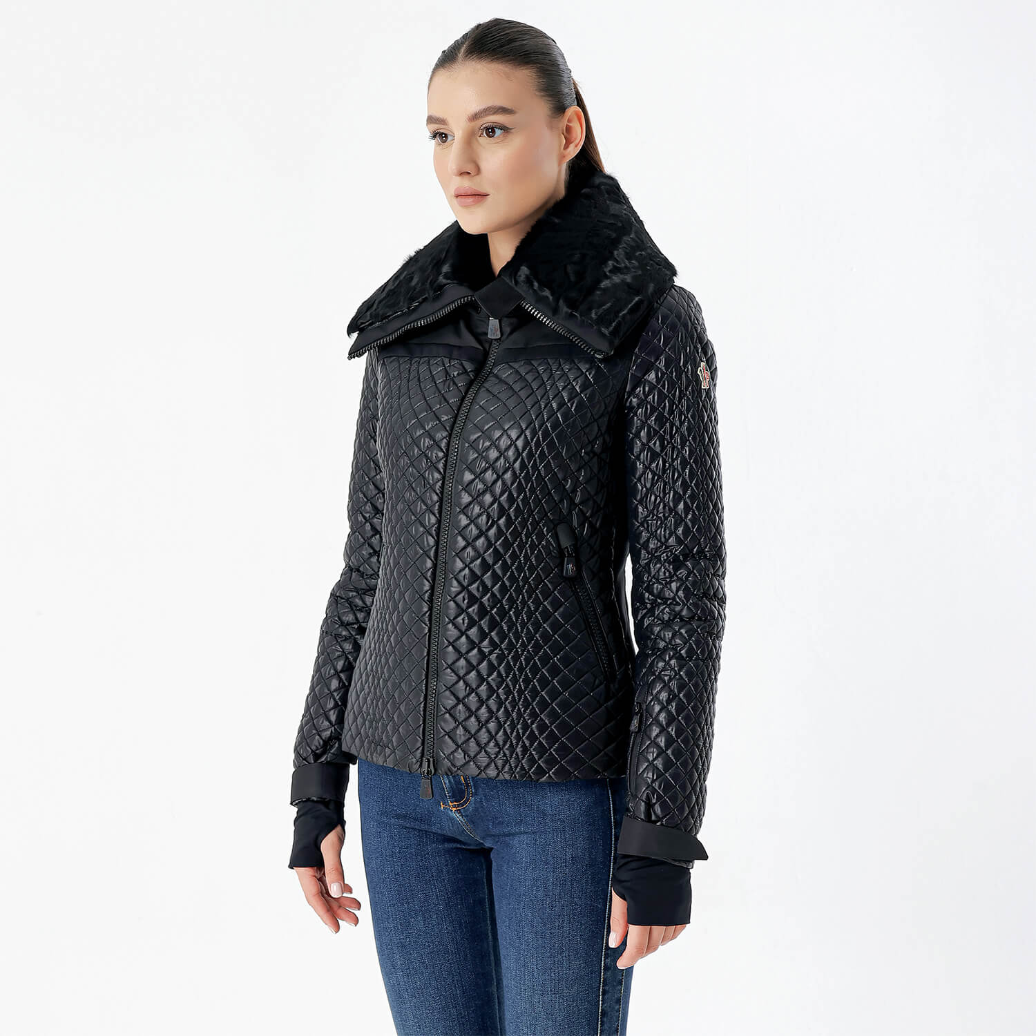 Moncler - Black Quilted & Fur Jacket